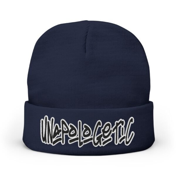 Embroidered "UNAPOLOGETIC" Knit Beanie – Street Style Winter Hat - Image 13