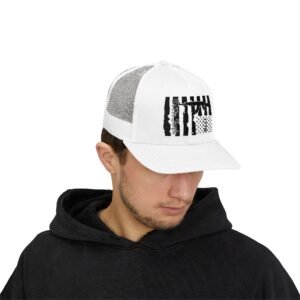 1776 Embroidered Rodeo Rope Snapback Trucker Cap - Image 3