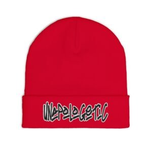 Embroidered "UNAPOLOGETIC" Knit Beanie – Street Style Winter Hat - Image 23