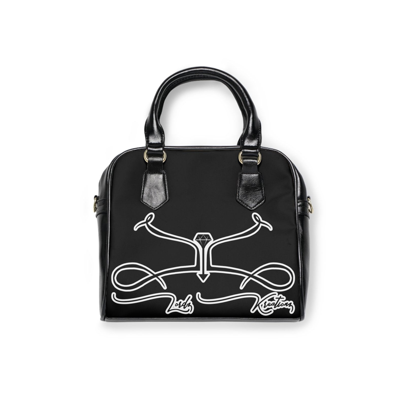 Shoulder Handbag with Artistic Design - Image 1