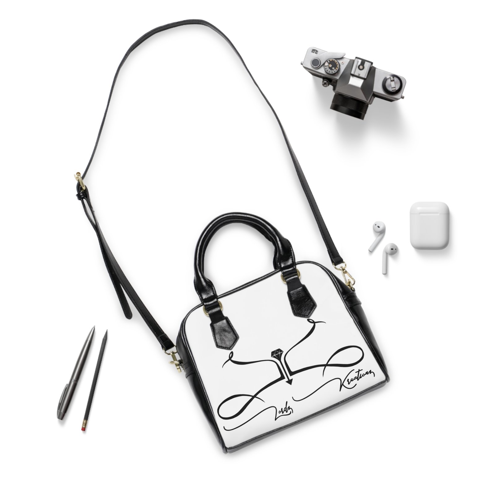Shoulder Handbag with Artistic Design - Image 4