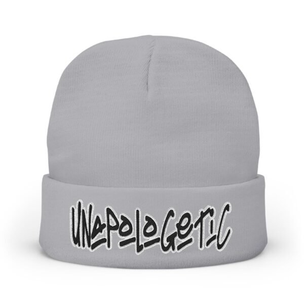 Embroidered "UNAPOLOGETIC" Knit Beanie – Street Style Winter Hat