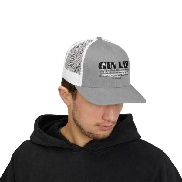 Gun Law Embroidered Rodeo Rope Snapback Trucker Cap - Image 31