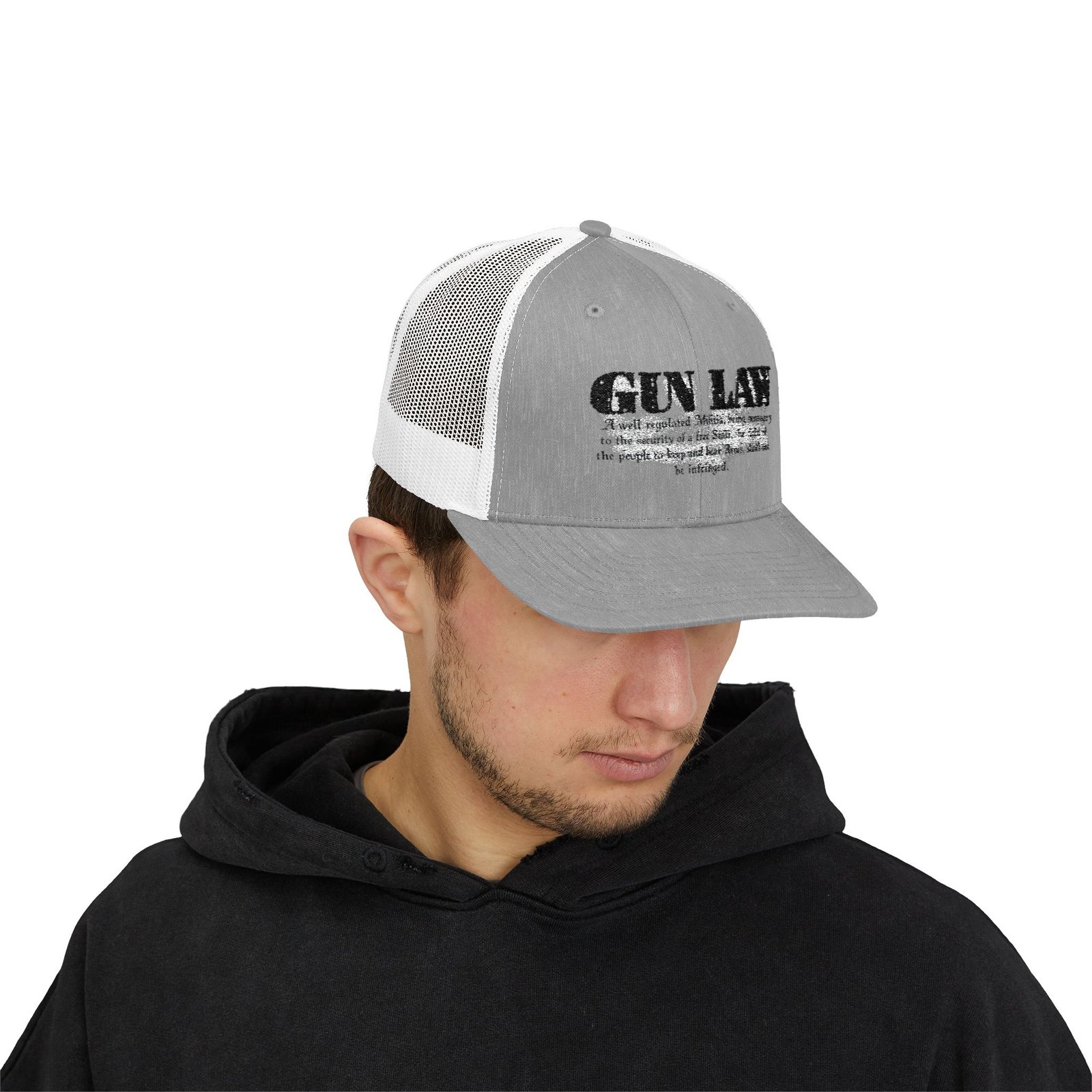 Gun Law Embroidered Rodeo Rope Snapback Trucker Cap - Image 31