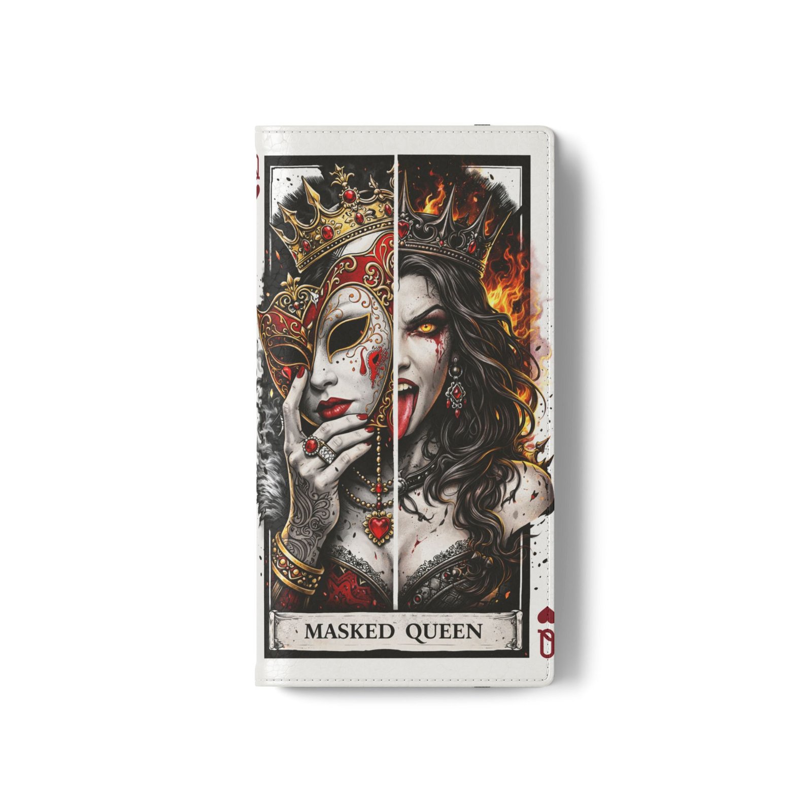 Masked Queen – Deck of Hearts Flip Wallet Phone Case | LordzKreationz - Image 11