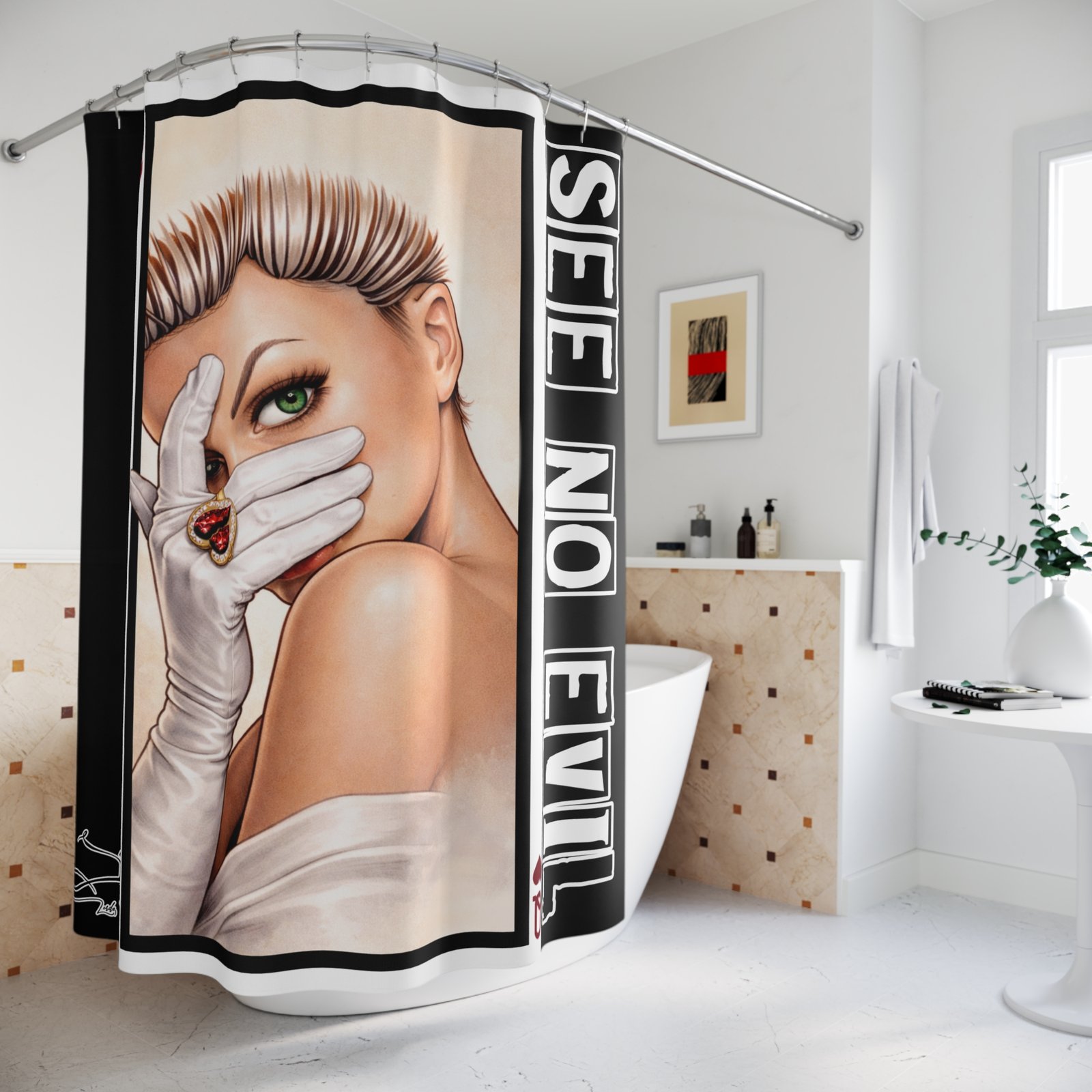 See no Evil Shower Curtains - Image 4