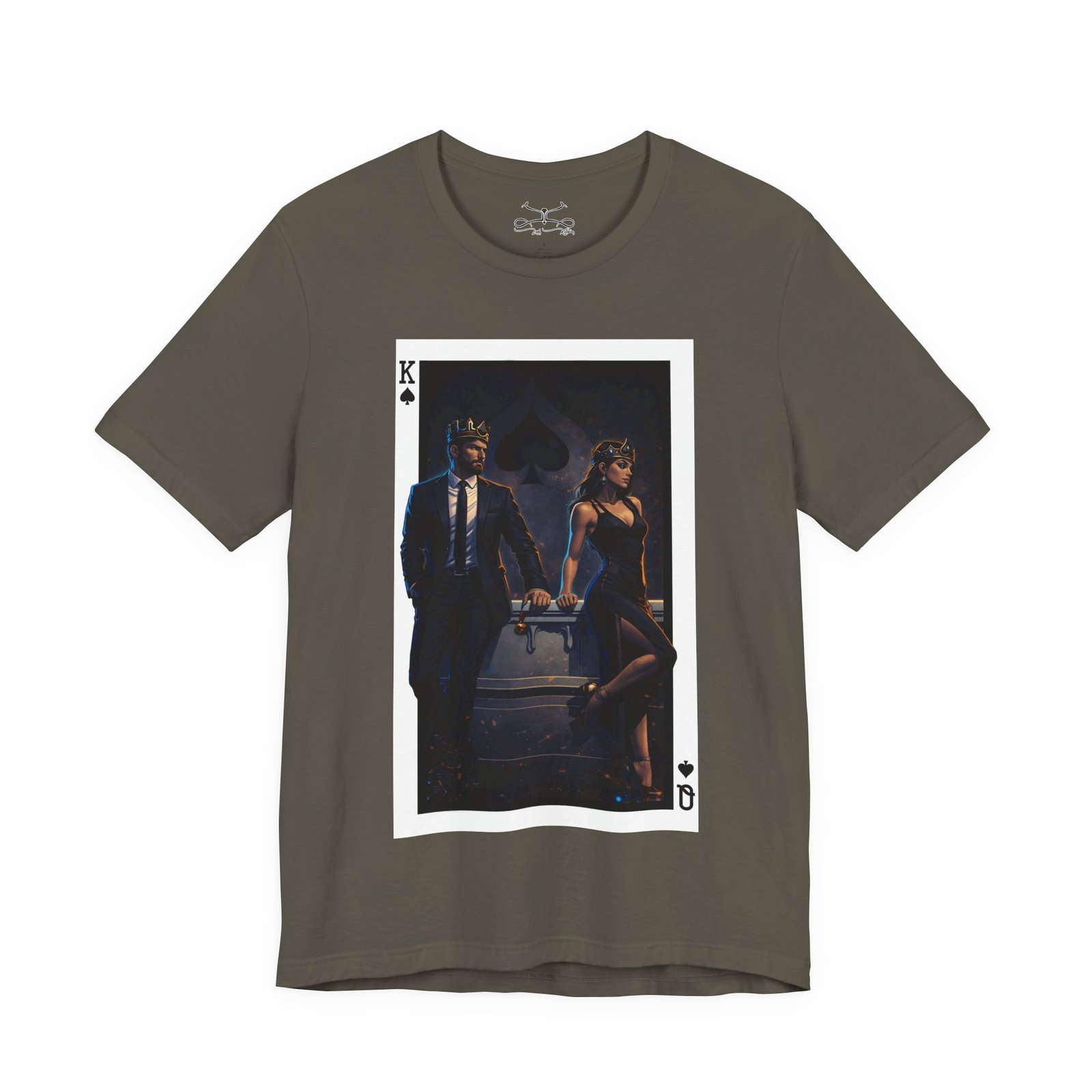 Good-Bye – Deck of Cards King and Queen of Spades Graphic T-Shirt - Image 17