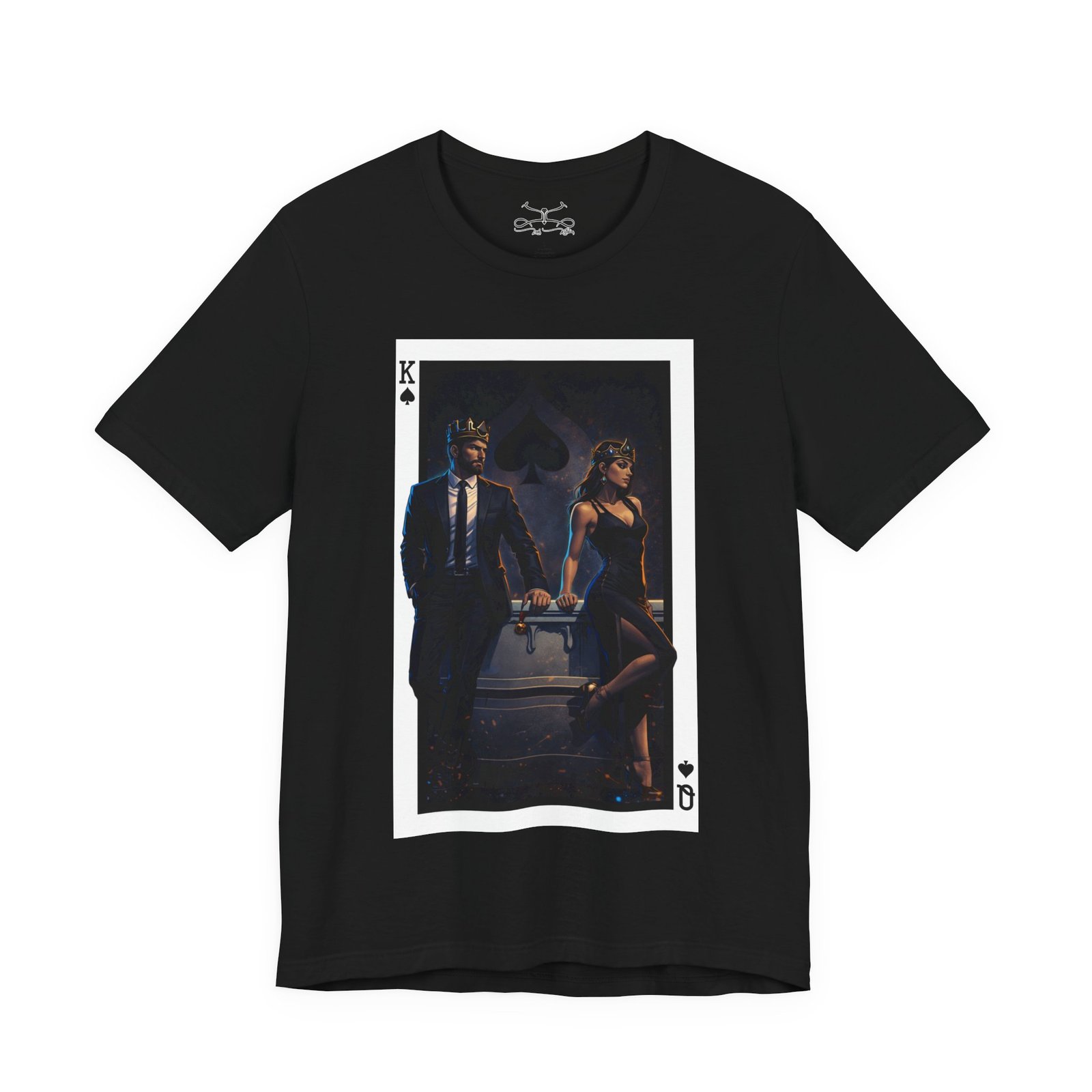 Good-Bye – Deck of Cards King and Queen of Spades Graphic T-Shirt - Image 2