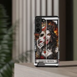 Masked Queen – Deck of Cards Slim Card Holder Phone Case | LordzKreationz - Image 4
