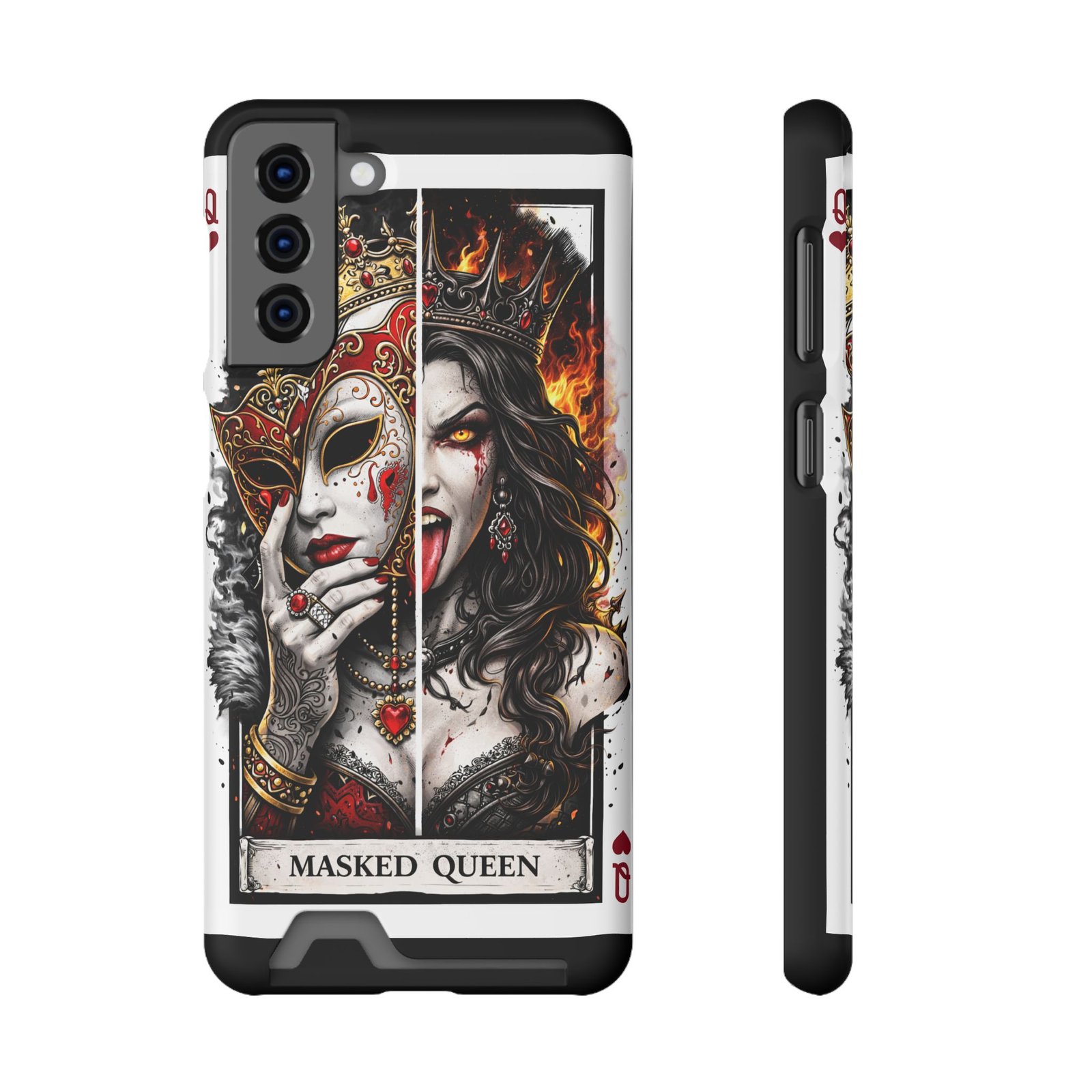 Masked Queen – Deck of Cards Slim Card Holder Phone Case | LordzKreationz - Image 37