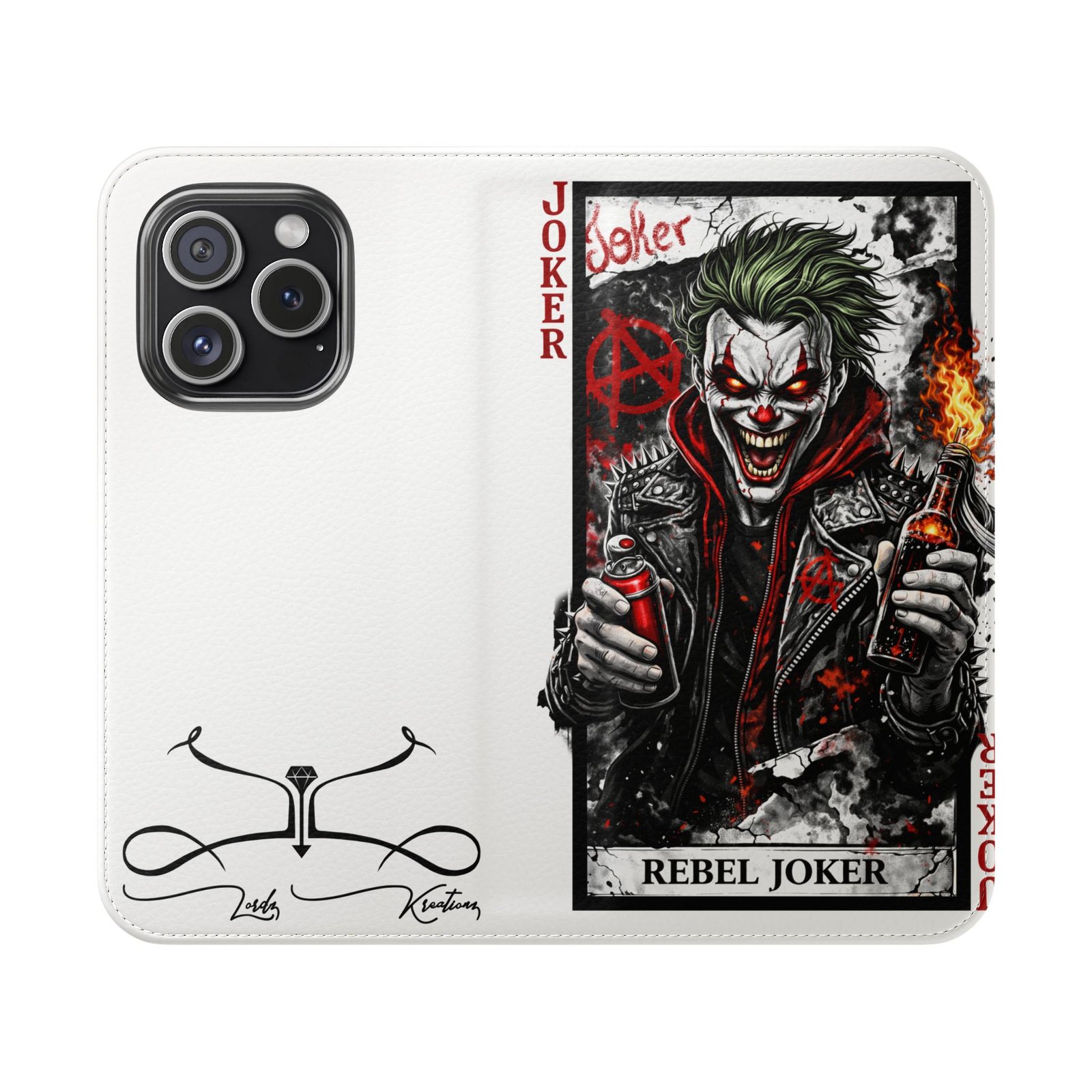 Rebel Joker – Deck of Cards Flip Wallet Phone Case | LordzKreationz - Image 45