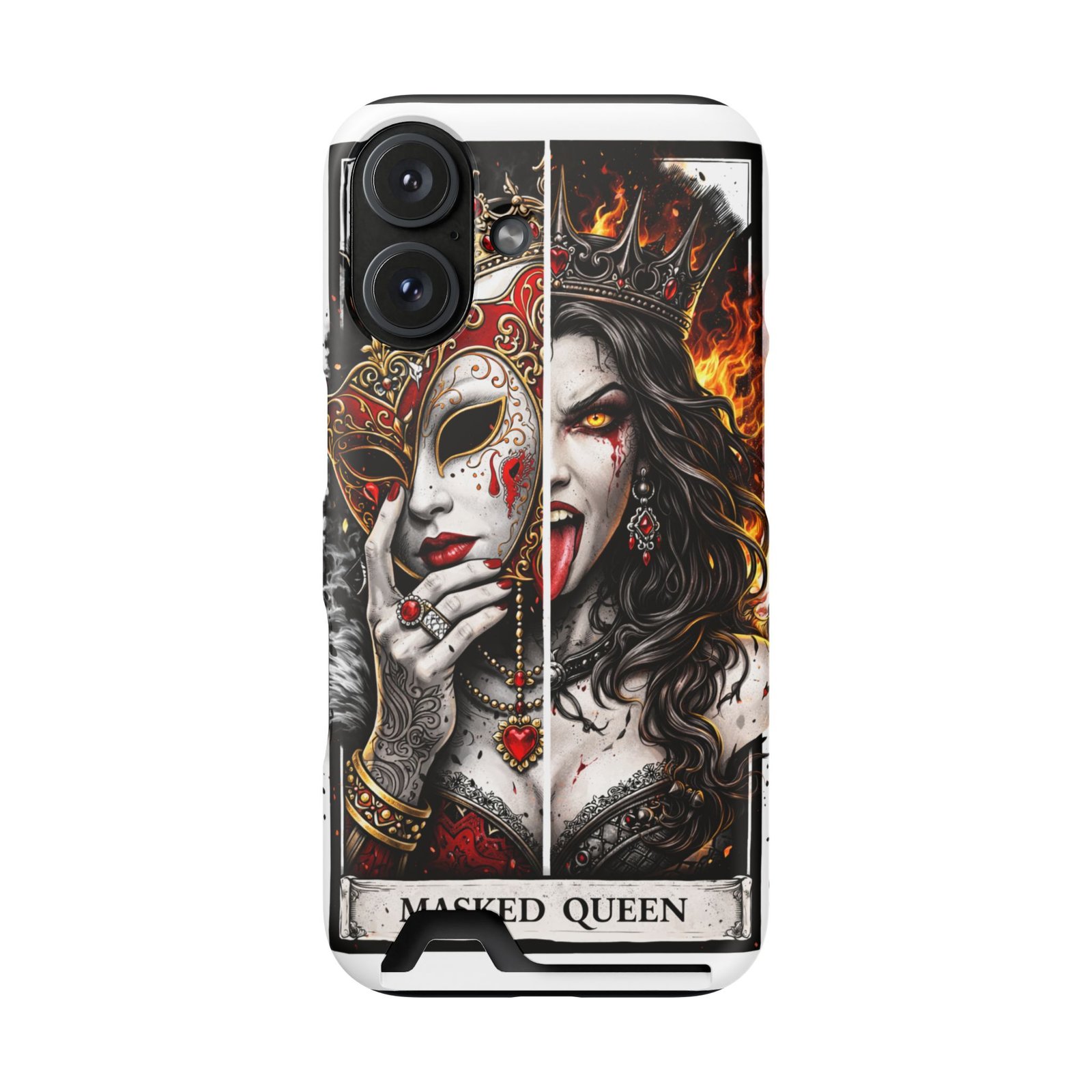 Masked Queen – Deck of Cards Slim Card Holder Phone Case | LordzKreationz - Image 149