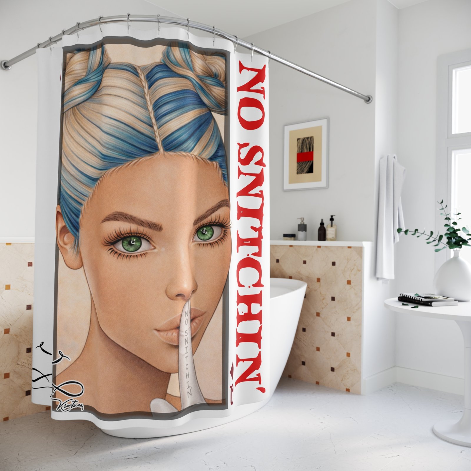 Speak No Evil Shower Curtains - Image 4