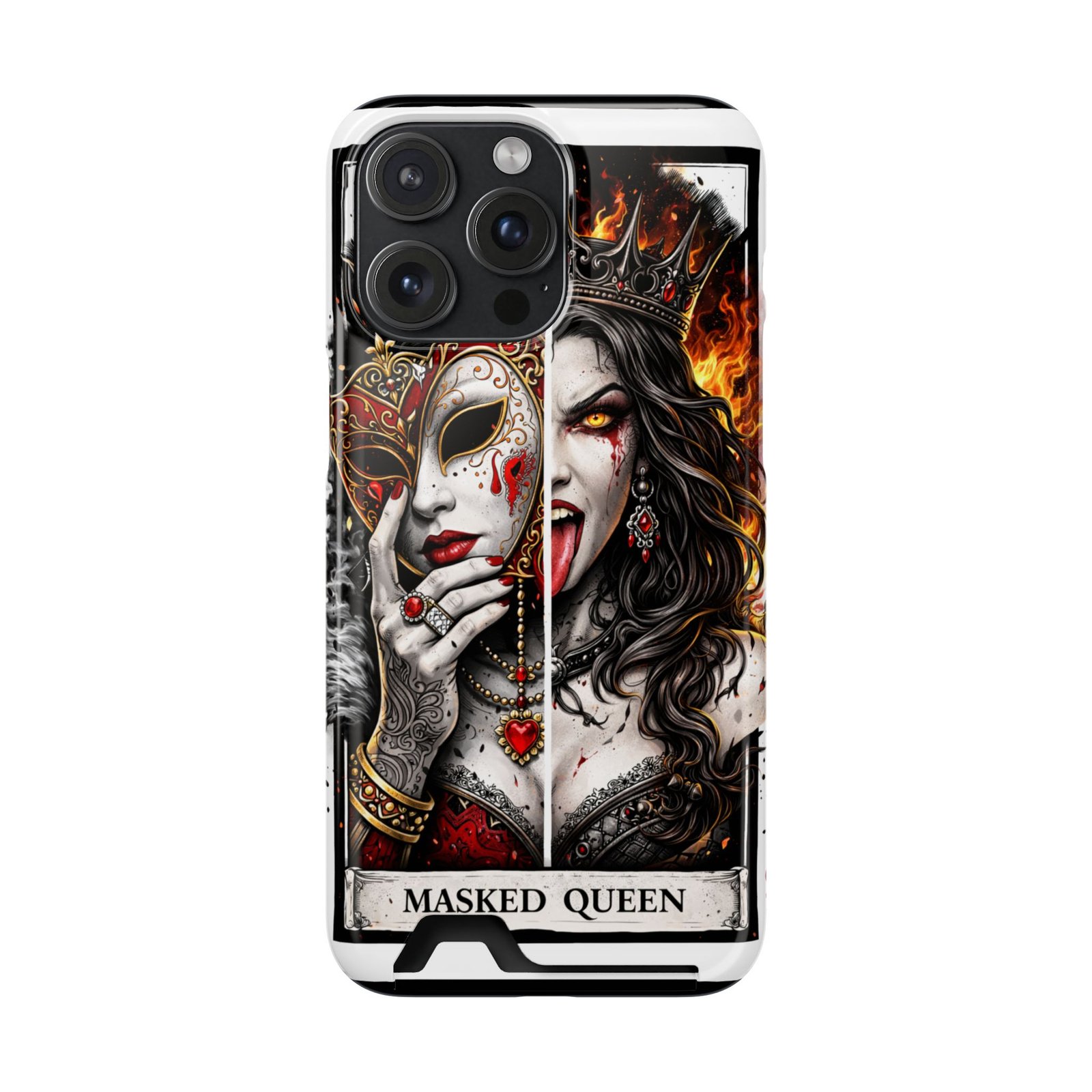 Masked Queen – Deck of Cards Slim Card Holder Phone Case | LordzKreationz - Image 135