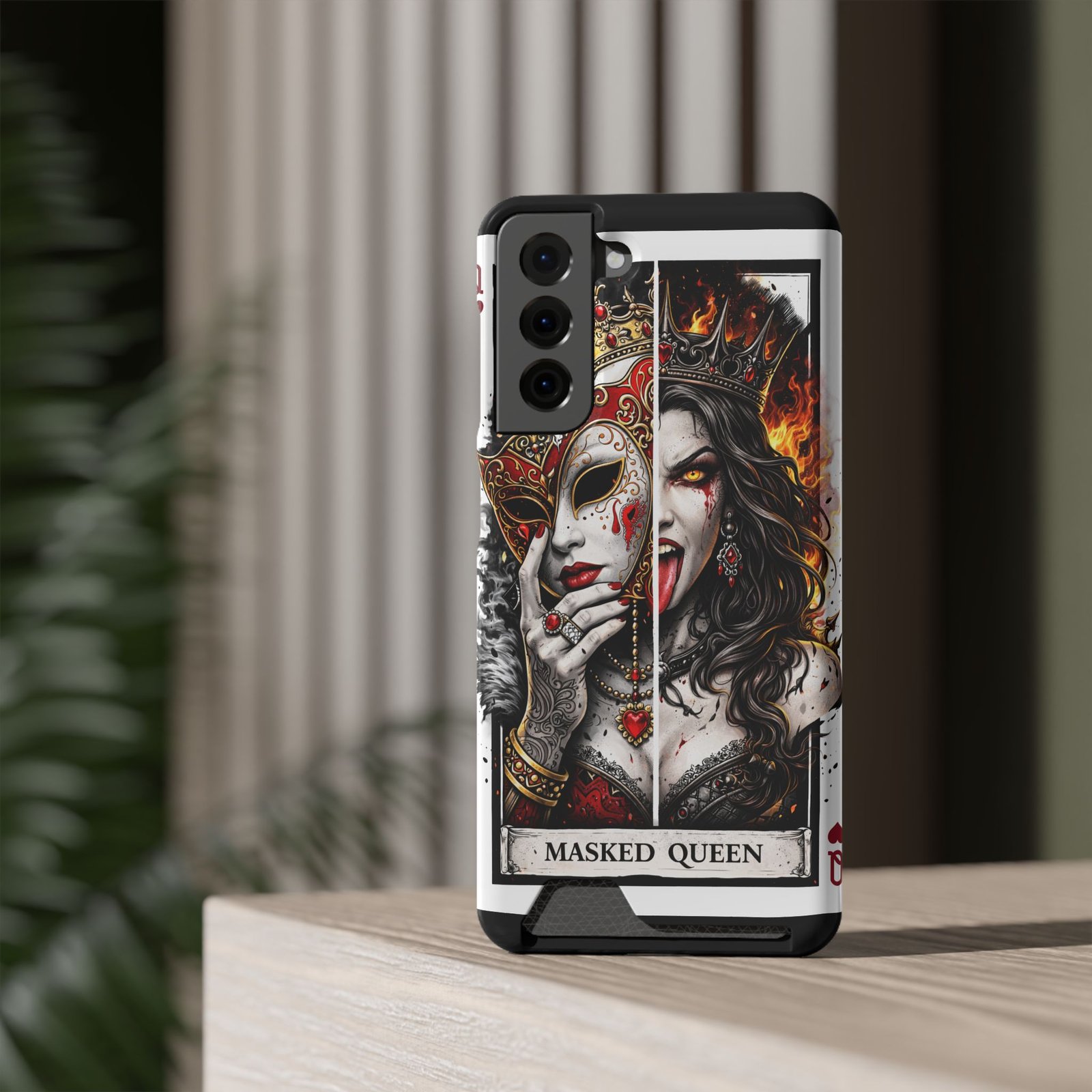 Masked Queen – Deck of Cards Slim Card Holder Phone Case | LordzKreationz - Image 76