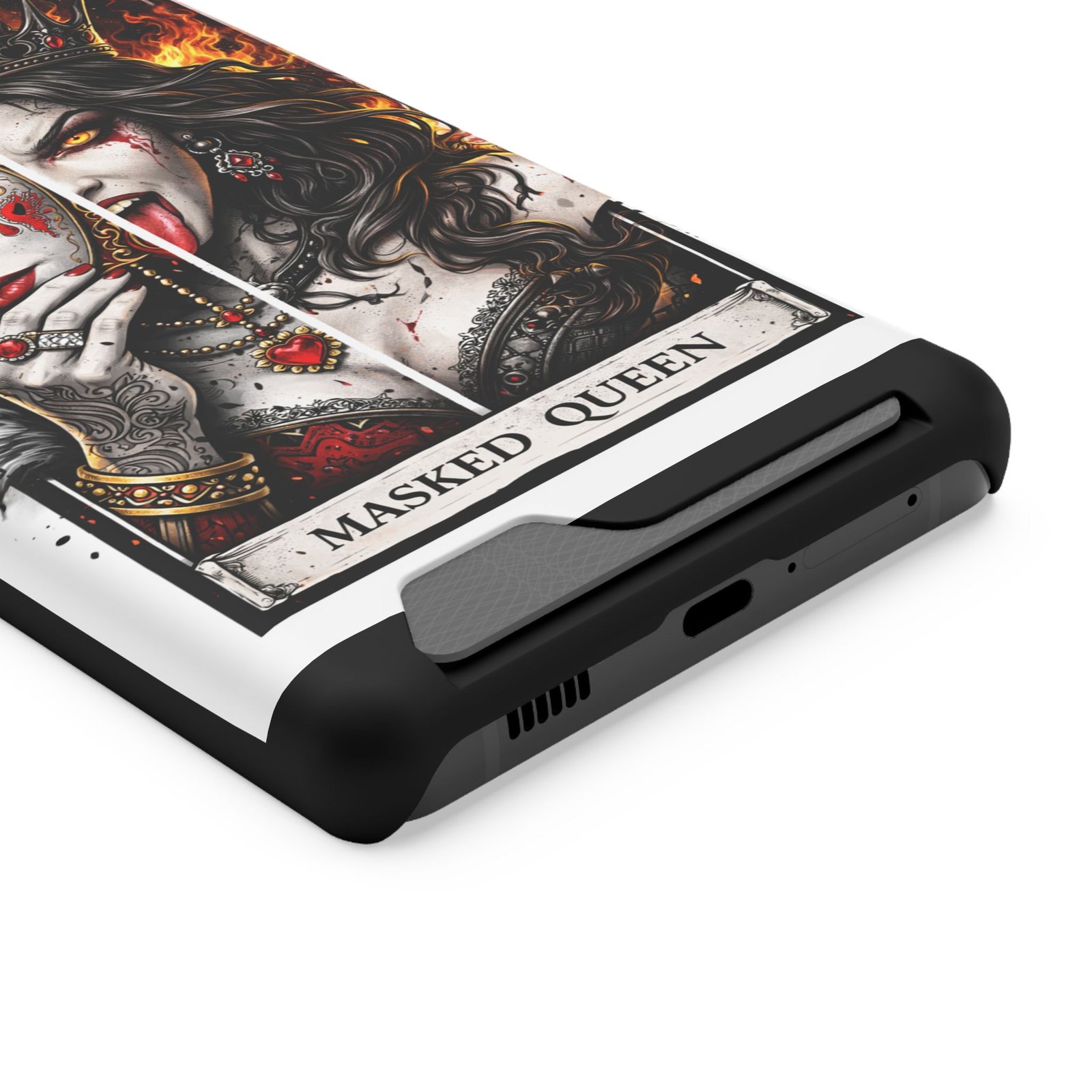 Masked Queen – Deck of Cards Slim Card Holder Phone Case | LordzKreationz - Image 46