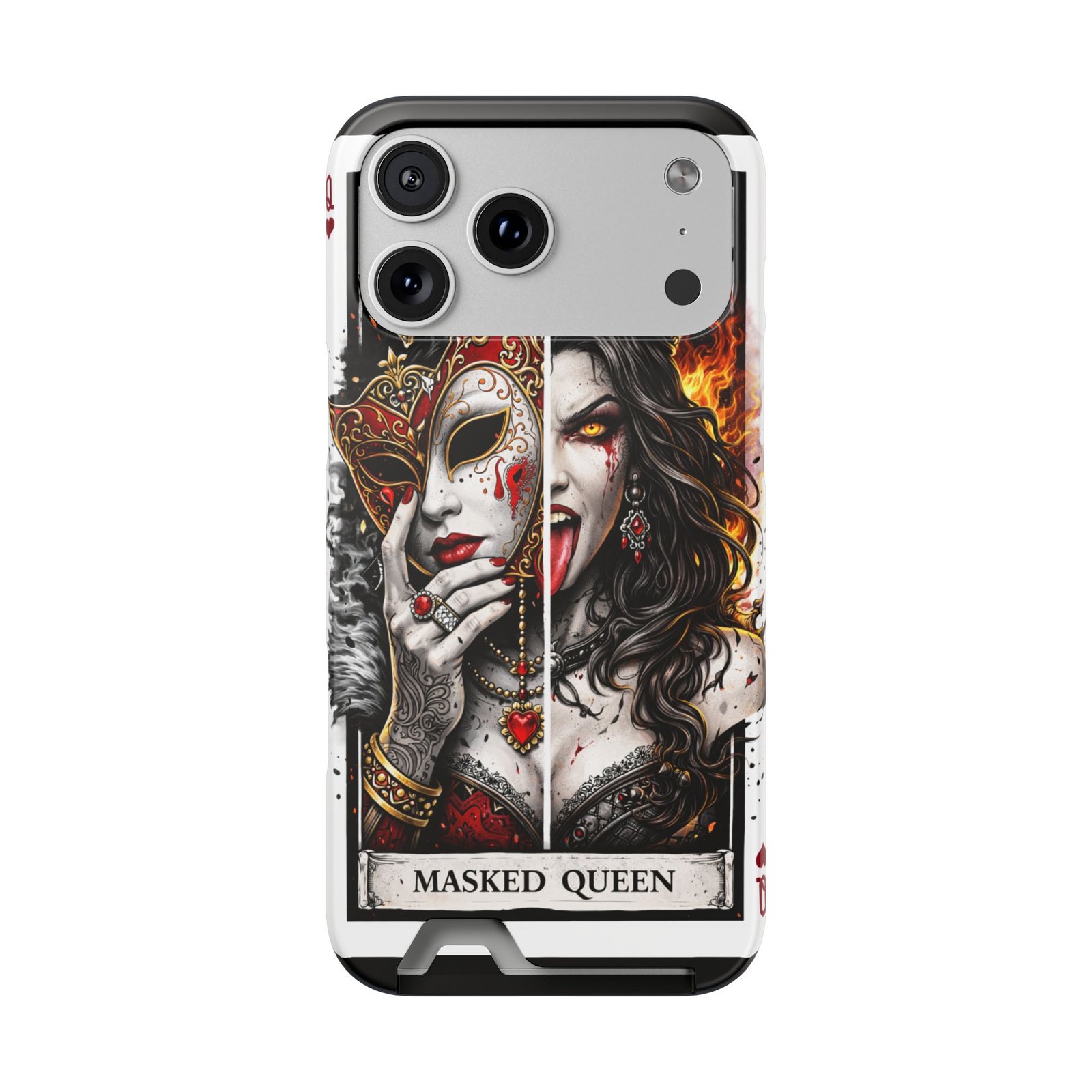 Masked Queen – Deck of Cards Slim Card Holder Phone Case | LordzKreationz - Image 100