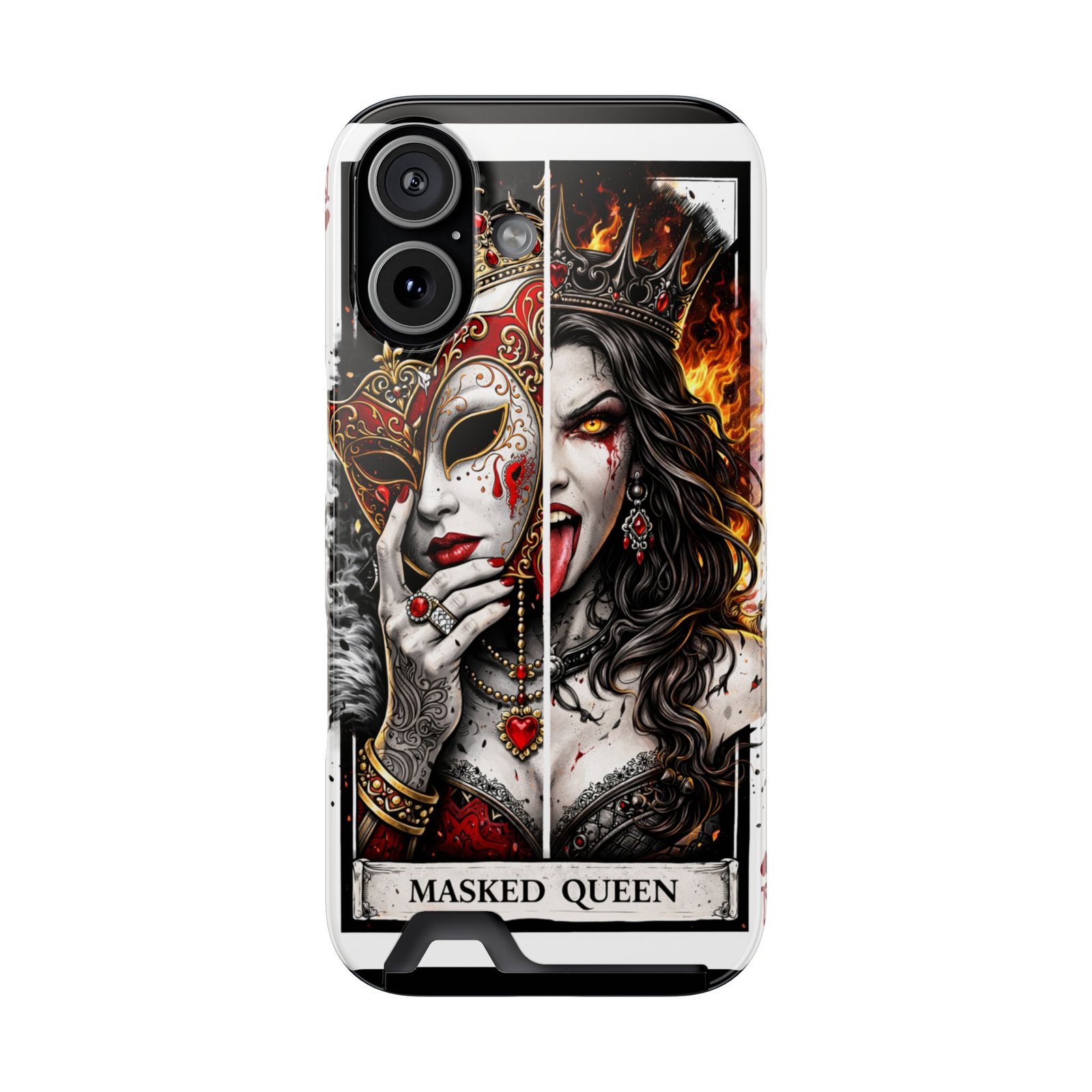 Masked Queen – Deck of Cards Slim Card Holder Phone Case | LordzKreationz - Image 113