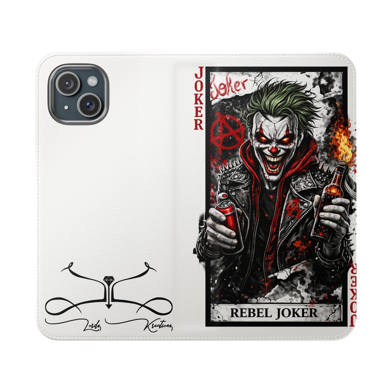 Rebel Joker – Deck of Cards Flip Wallet Phone Case | LordzKreationz - Image 49