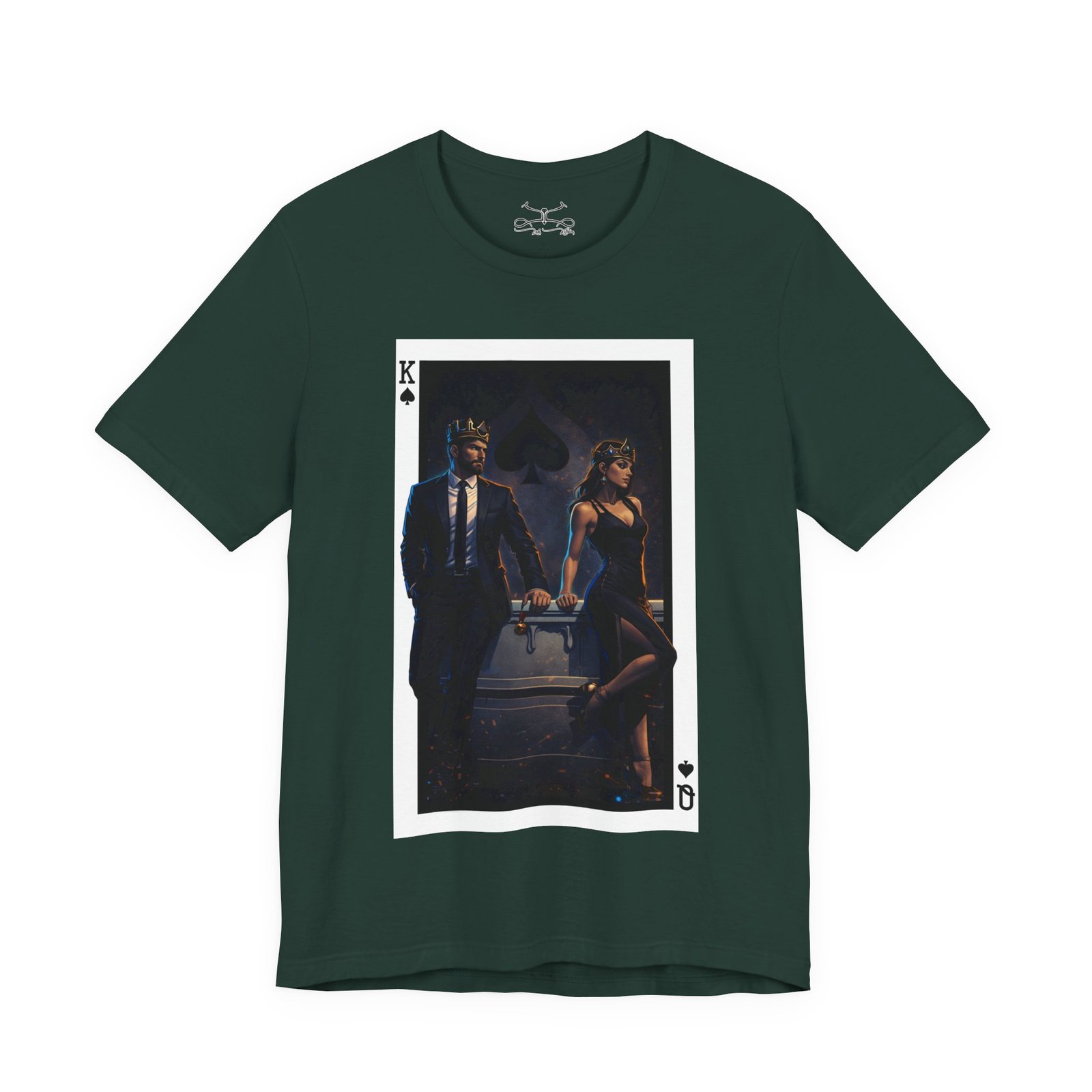 Good-Bye – Deck of Cards King and Queen of Spades Graphic T-Shirt - Image 21