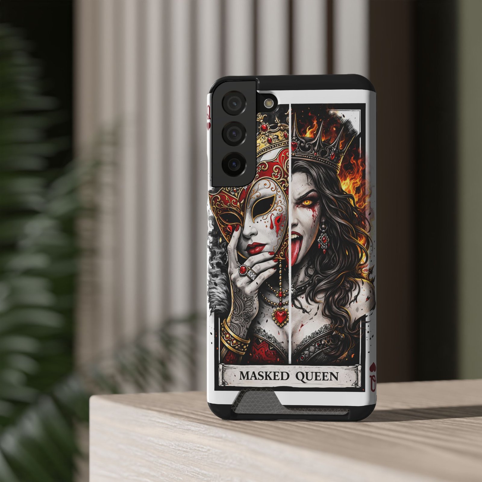 Masked Queen – Deck of Cards Slim Card Holder Phone Case | LordzKreationz - Image 60