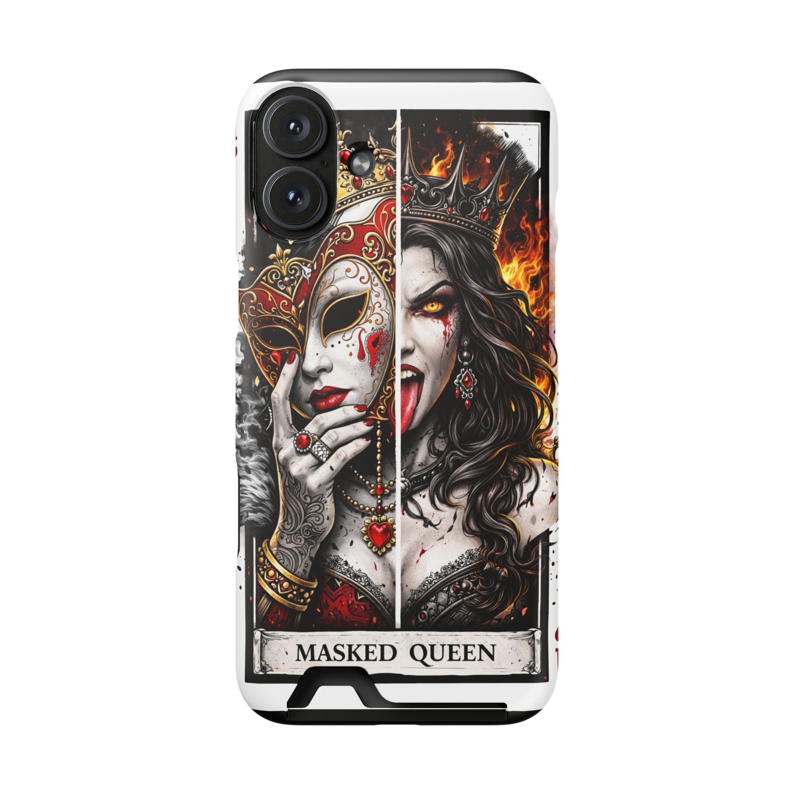 Masked Queen – Deck of Cards Slim Card Holder Phone Case | LordzKreationz - Image 157