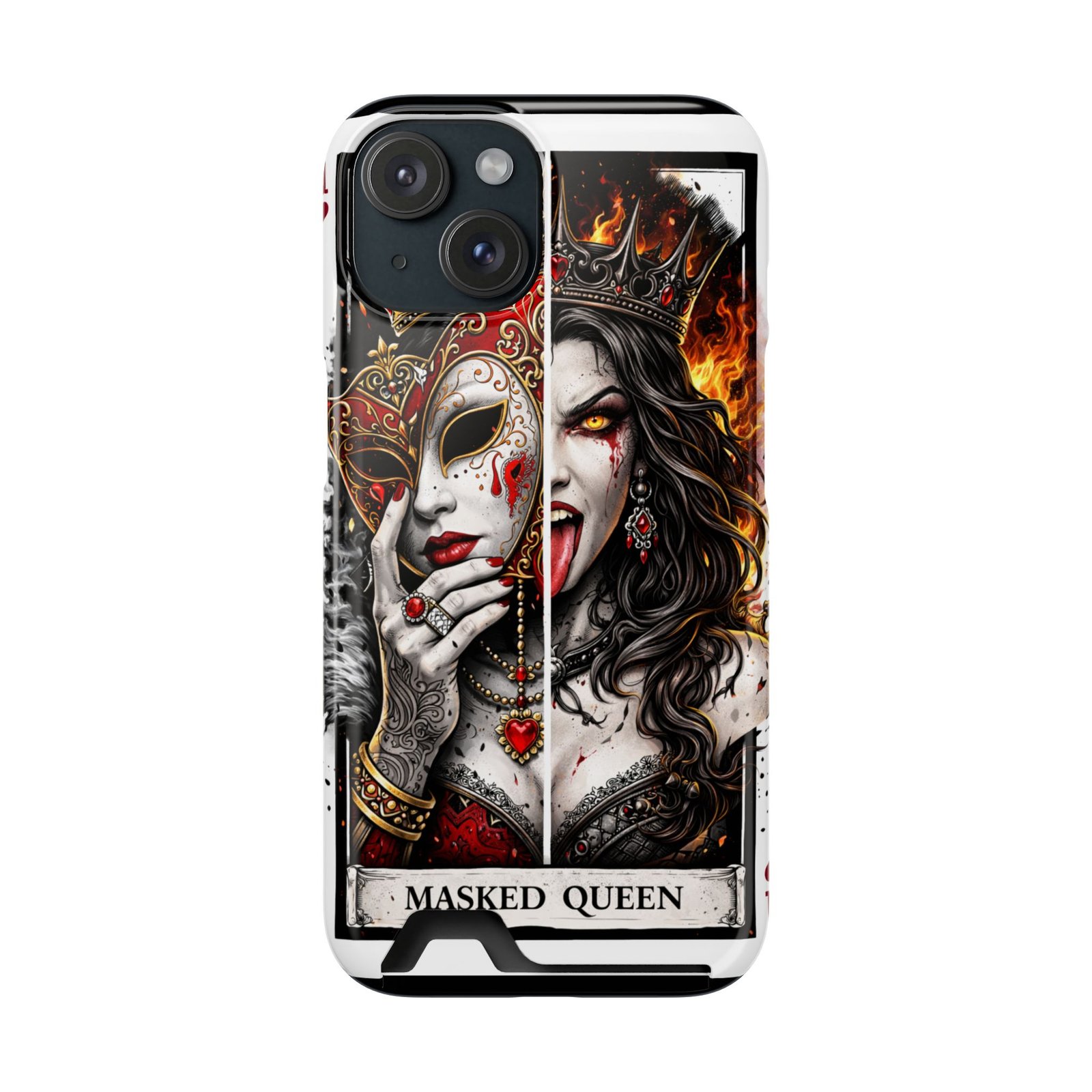 Masked Queen – Deck of Cards Slim Card Holder Phone Case | LordzKreationz - Image 121