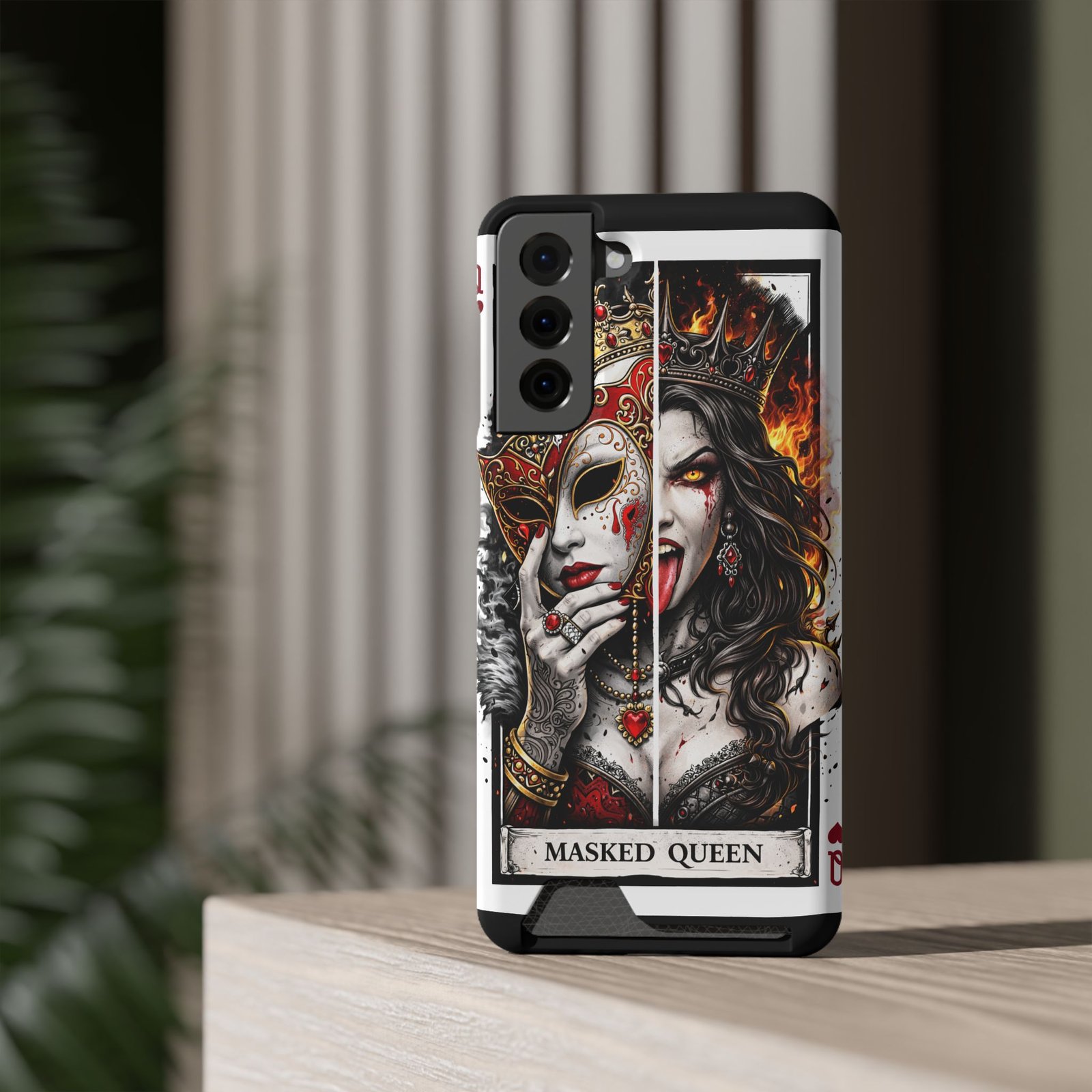 Masked Queen – Deck of Cards Slim Card Holder Phone Case | LordzKreationz - Image 80