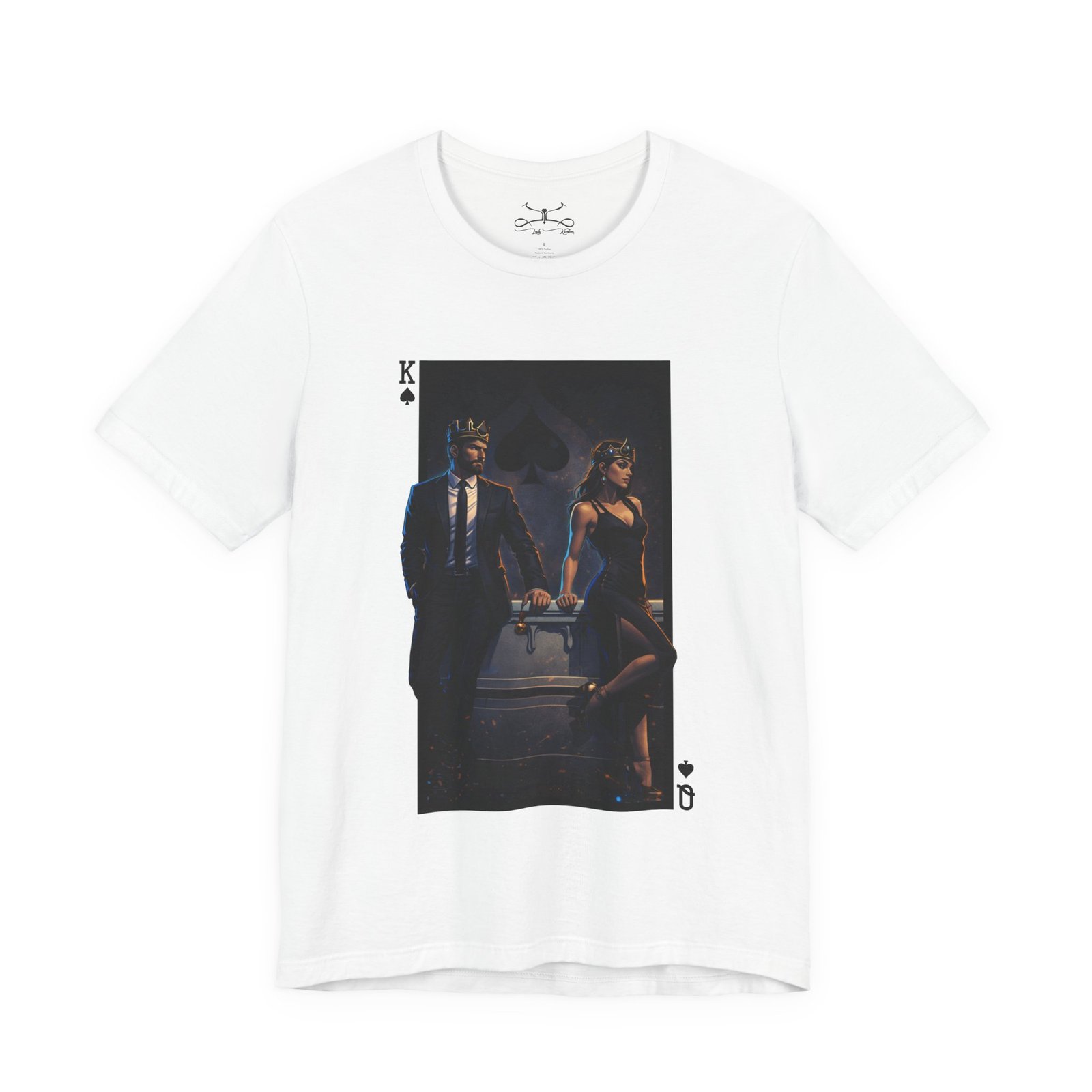 Good-Bye – Deck of Cards King and Queen of Spades Graphic T-Shirt - Image 5