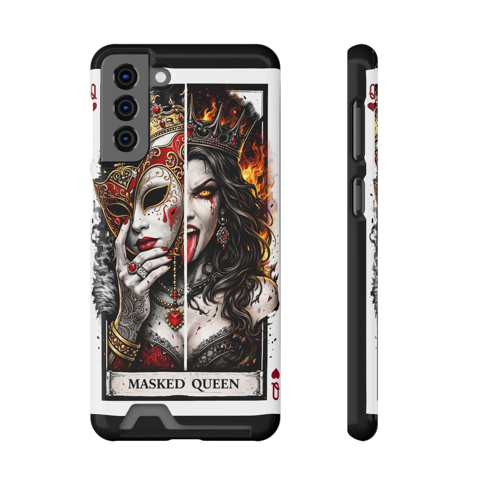 Masked Queen – Deck of Cards Slim Card Holder Phone Case | LordzKreationz - Image 81