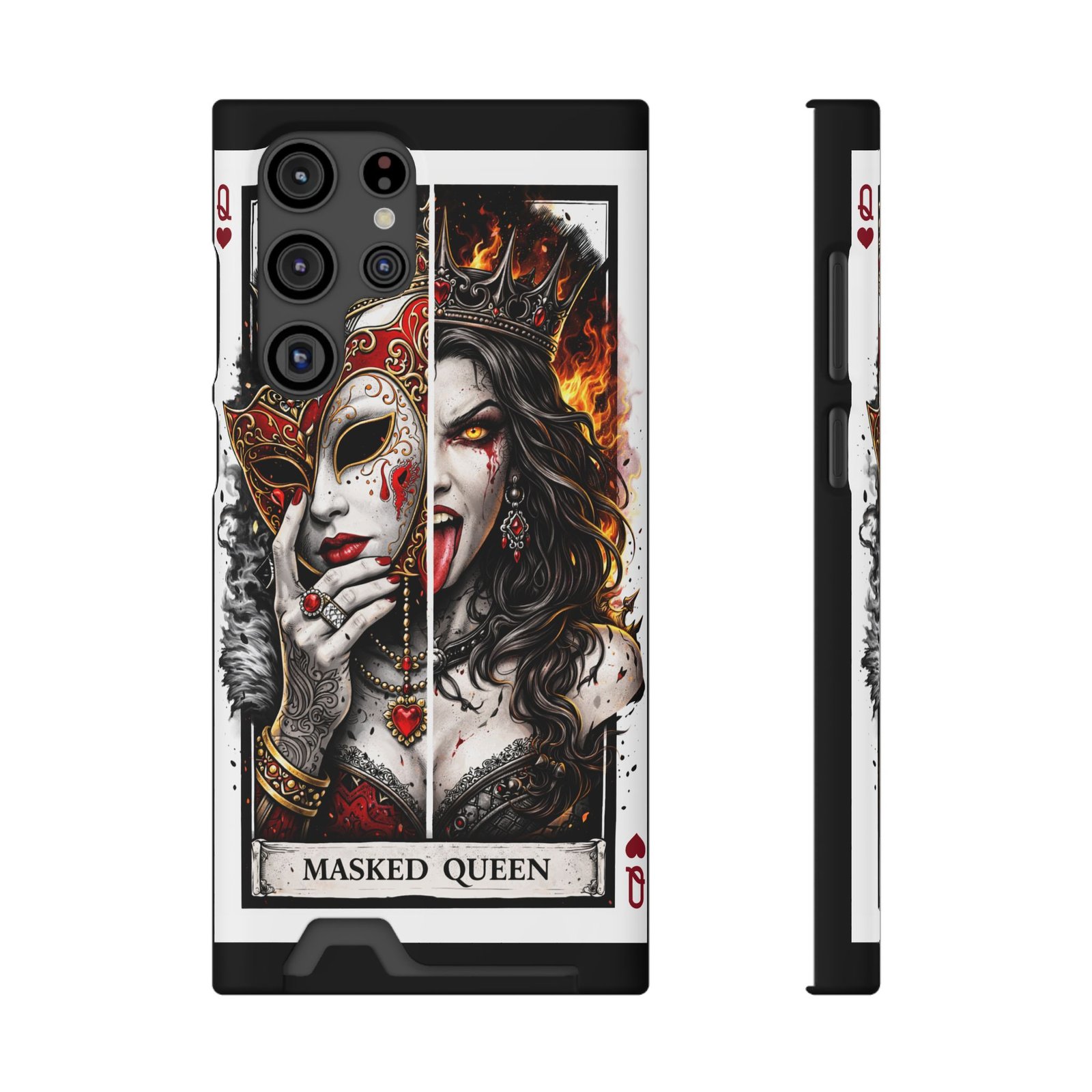 Masked Queen – Deck of Cards Slim Card Holder Phone Case | LordzKreationz - Image 21