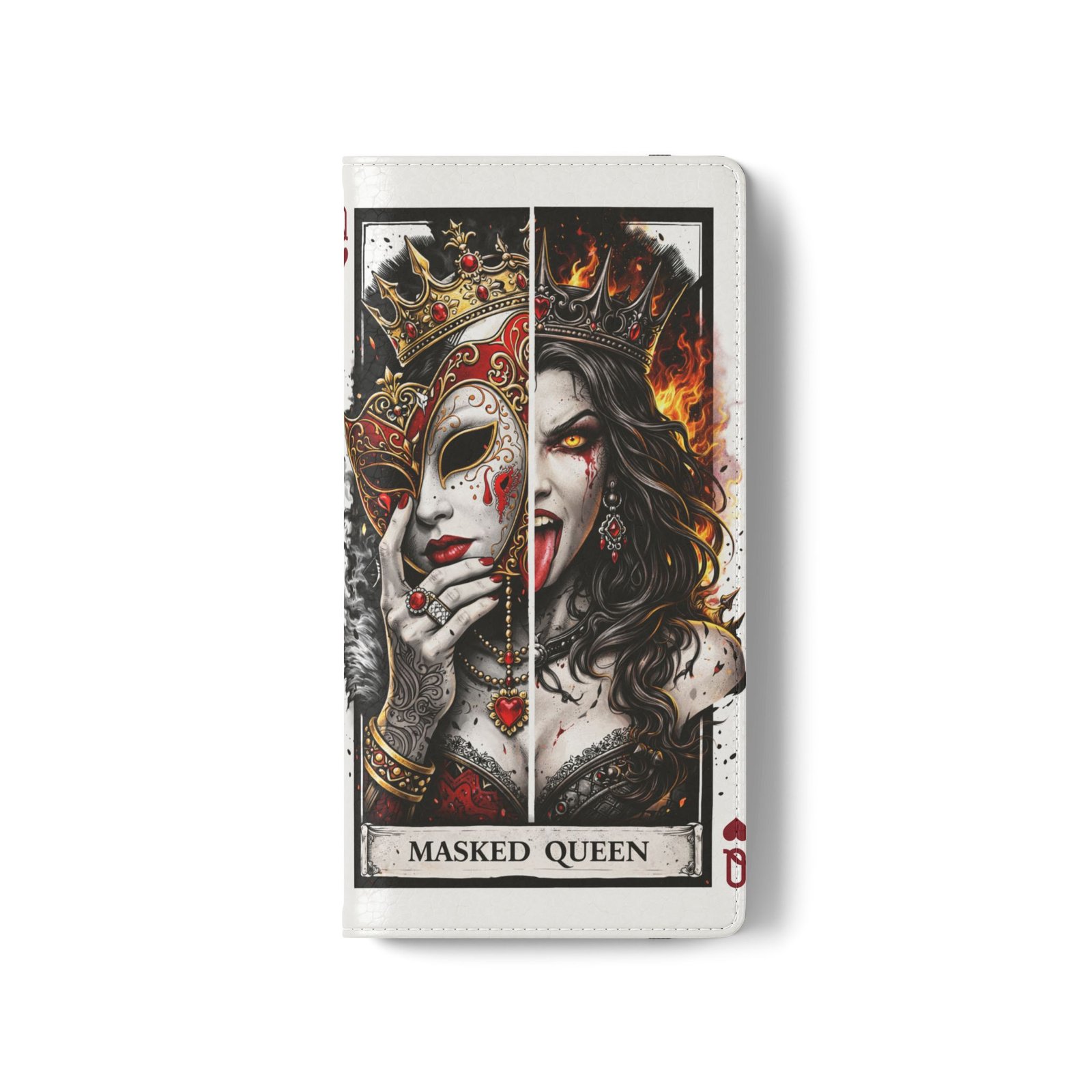 Masked Queen – Deck of Hearts Flip Wallet Phone Case | LordzKreationz - Image 19