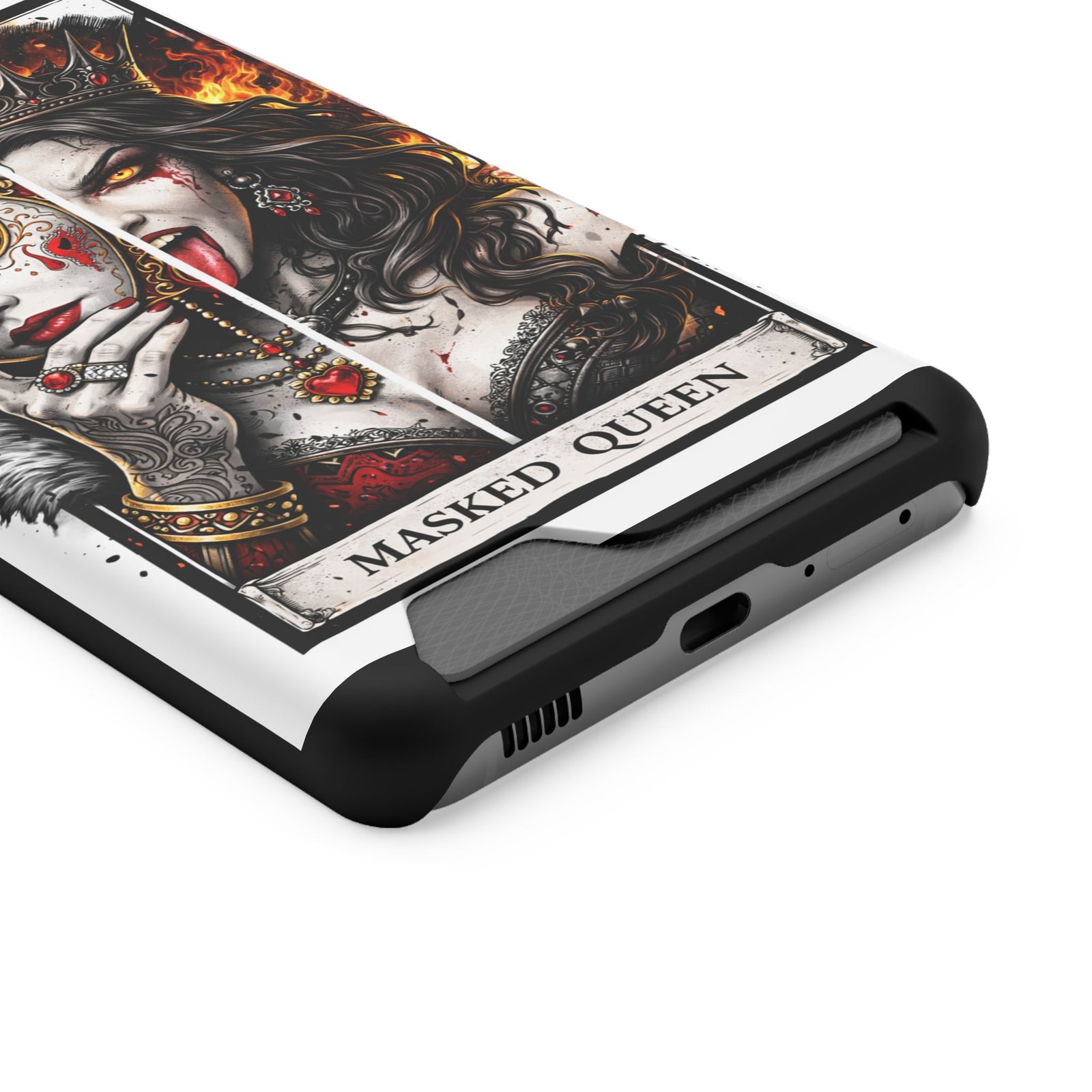 Masked Queen – Deck of Cards Slim Card Holder Phone Case | LordzKreationz - Image 78