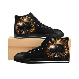 Royal Spade Graffiti Men's High-top Sneakers - Image 1