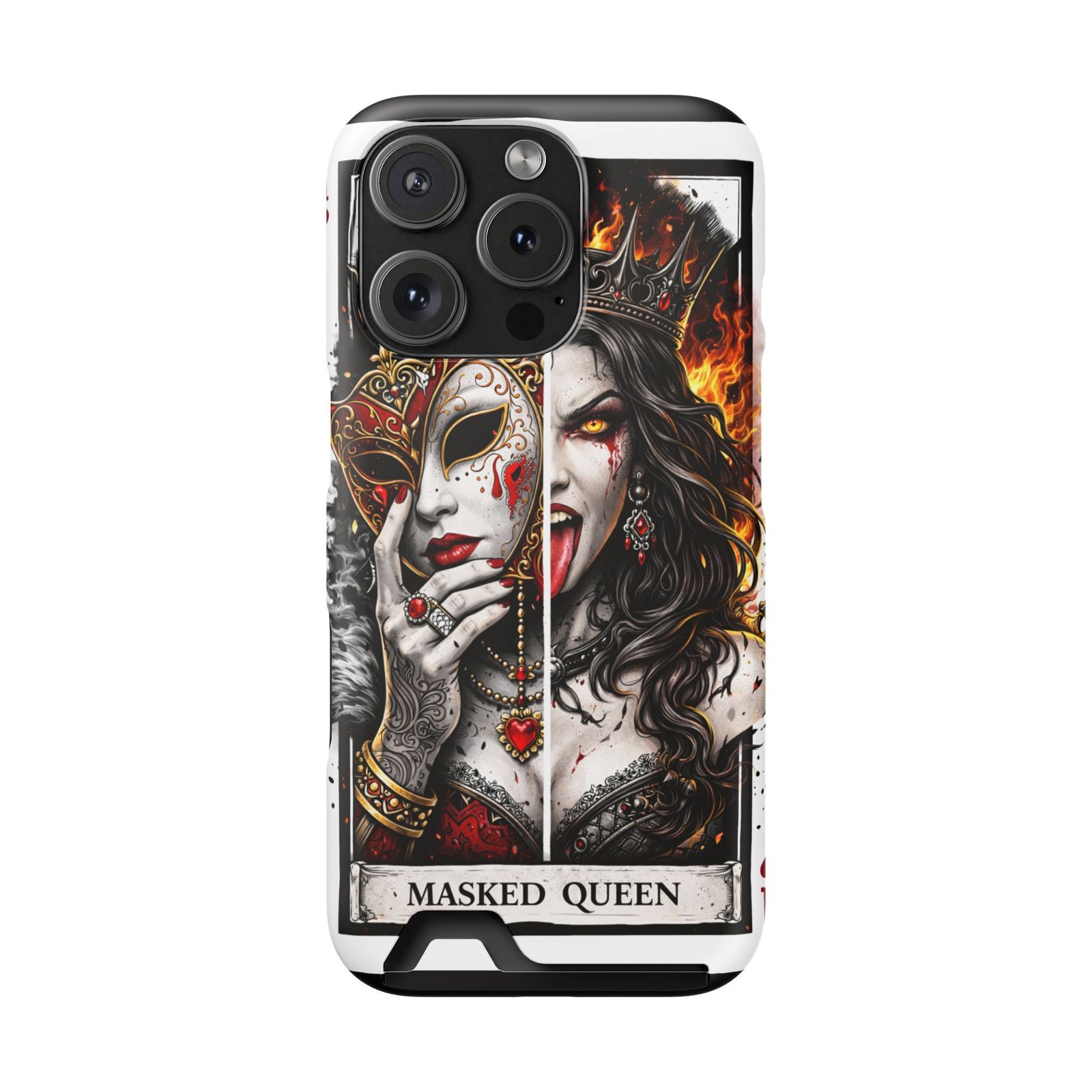 Masked Queen – Deck of Cards Slim Card Holder Phone Case | LordzKreationz - Image 153