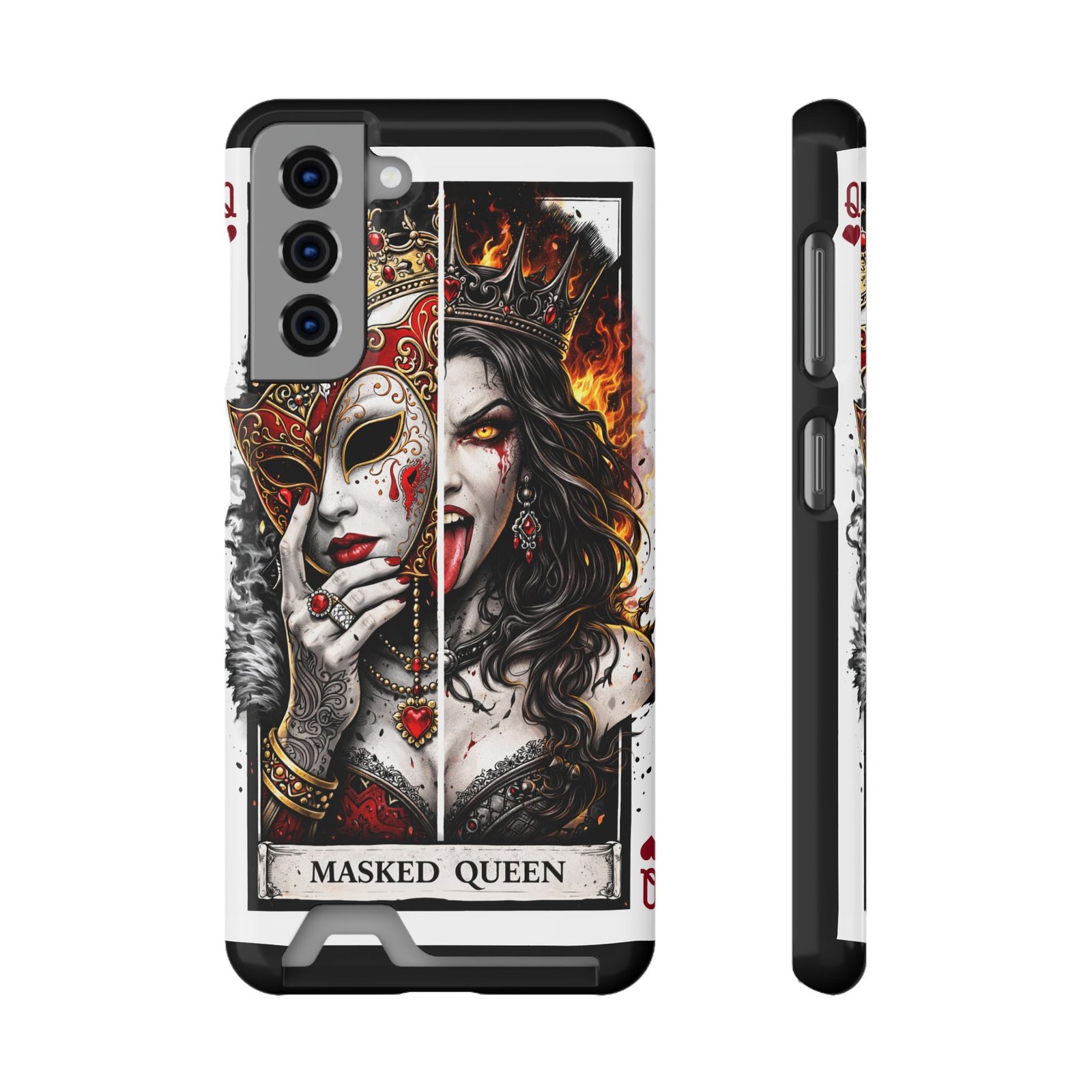 Masked Queen – Deck of Cards Slim Card Holder Phone Case | LordzKreationz - Image 25