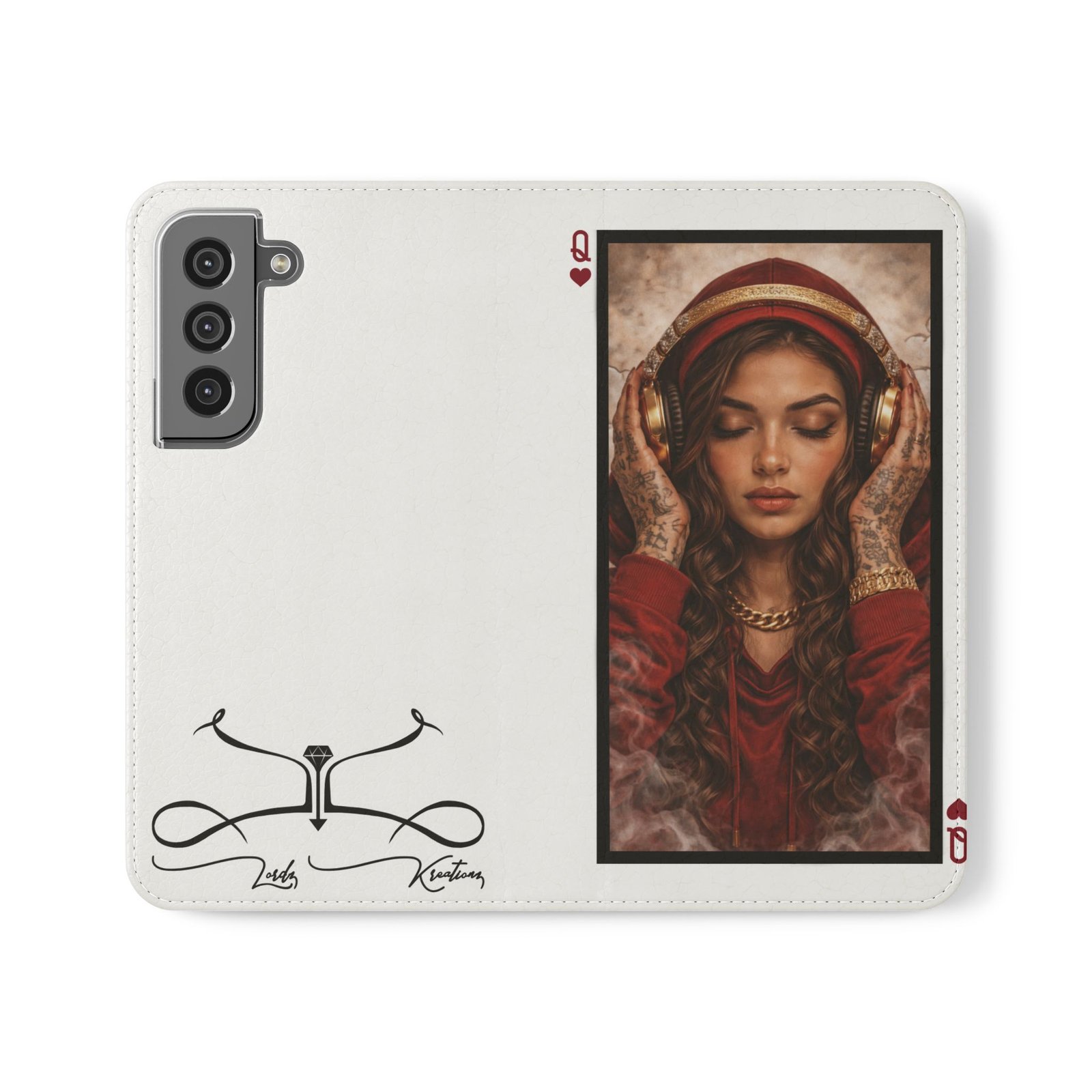 Hear No Evil – LordzKreationz Deck of Cards Flip Wallet Phone Case - Image 1