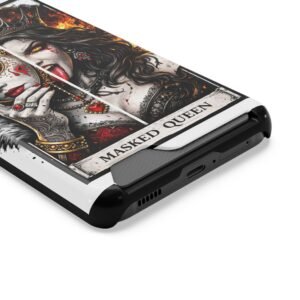 Masked Queen – Deck of Cards Slim Card Holder Phone Case | LordzKreationz - Image 2