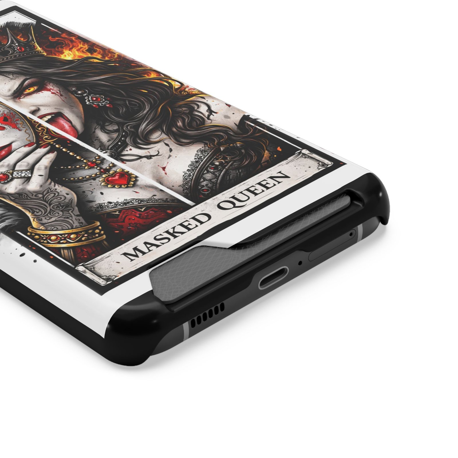 Masked Queen – Deck of Cards Slim Card Holder Phone Case | LordzKreationz - Image 10