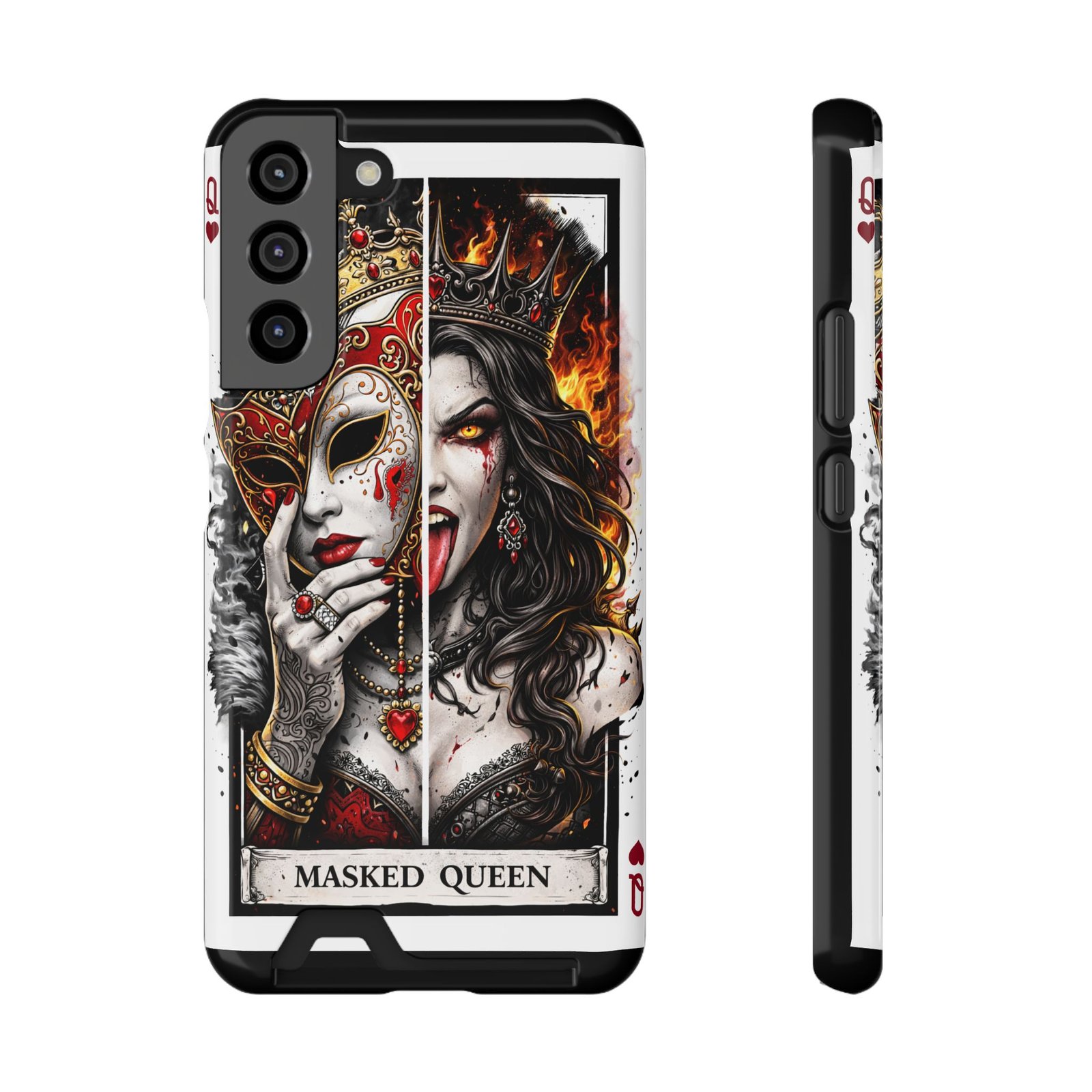 Masked Queen – Deck of Cards Slim Card Holder Phone Case | LordzKreationz - Image 57