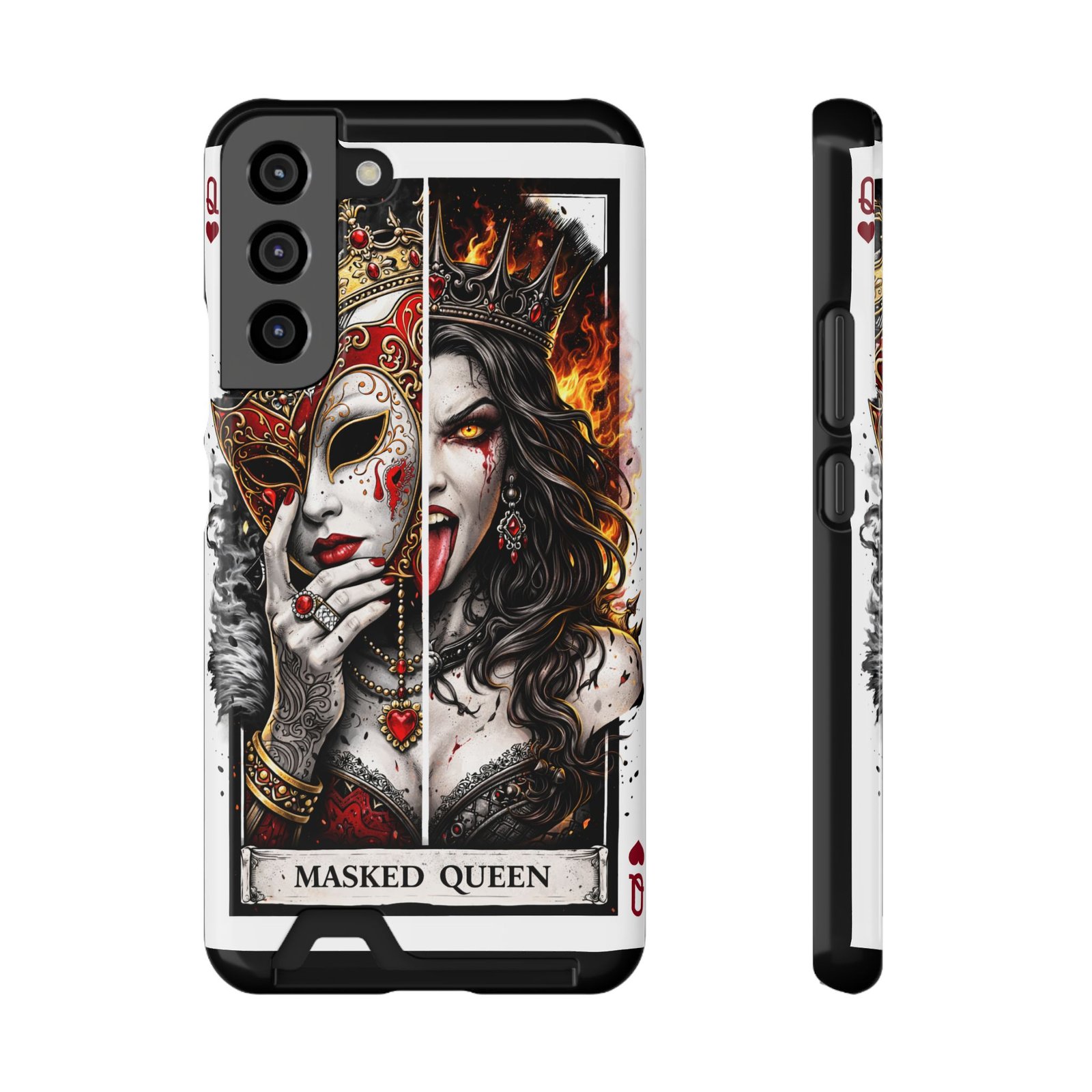Masked Queen – Deck of Cards Slim Card Holder Phone Case | LordzKreationz - Image 9